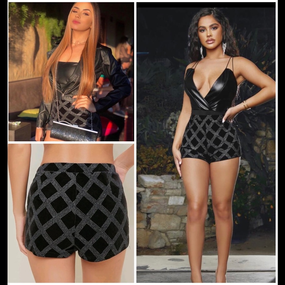 Sparkly lattice hot pants